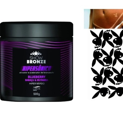 Embalagem preta de produto SHOW BRONZE IMPERDÍVEL blueberry 500g