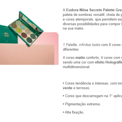 Palette&#x20;de&#x20;Sombras&#x20;Niina&#x20;Secrets&#x20;Green&#x20;5,6g