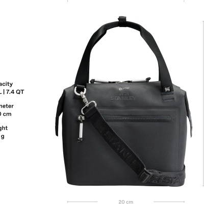 Bolsa térmica preta Stanley com alça ajustável