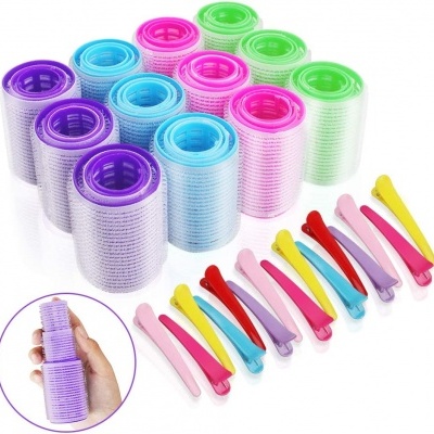 Bobinas de velcro coloridas e grampos de cabelo multicolor