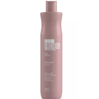 Frasco rosa fosco de pré-shampoo Fashion Gold de 500ml com tampa de abrir