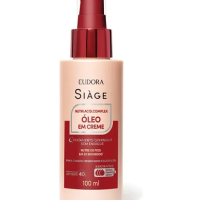 Frasco de óleo em creme para cabelo Eudora Siàge 100ml