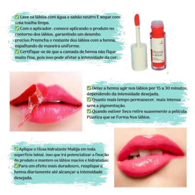 Henna&#x20;Labial&#x20;Vermelho&#x20;Makiaj&#x20;S&#x00E9;rum&#x20;Hidratante