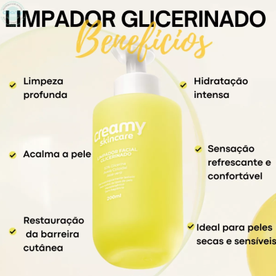 Creamy&#x20;Limpador&#x20;Glicerinado&#x20;Antioleosidade&#x20;&#x20;Skincare&#x20;200ml&#x20;&#x2705;PRONTA&#x20;ENTREGA