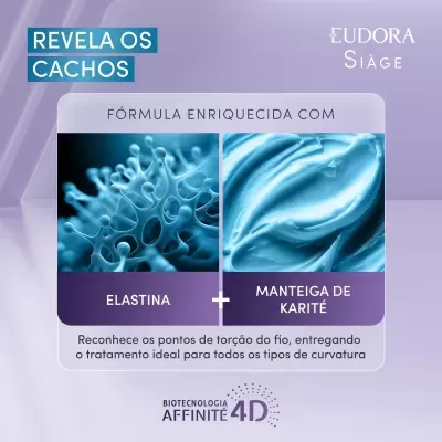 Imagem promocional de fórmula enriquecida com elastina e manteiga de karité da Eudora Siàge