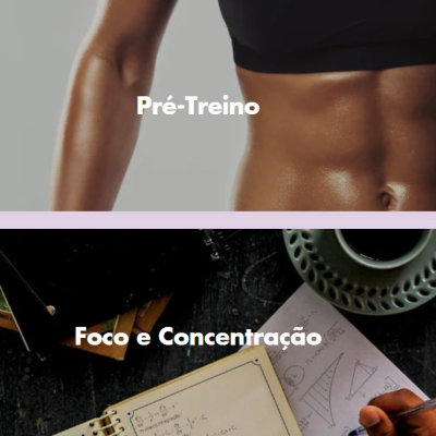 Imagem dividida com pessoa em top preto e caderno com cálculos e caneca verde.