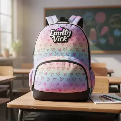 Mochila&#x20;Escolar&#x20;Emilly&#x20;Vick&#x20;Love&#x20;Cora&#x00E7;&#x00E3;o&#x20;Rosa&#x20;18L&#x2705;PRONTA&#x20;ENTREGA