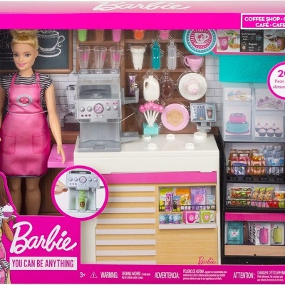 Conjunto de brinquedo Barbie Loja de Café com boneca e utensílios