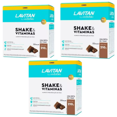Embalagens do suplemento LAVITAN by redubio Shake & Vitaminas sabor chocolate