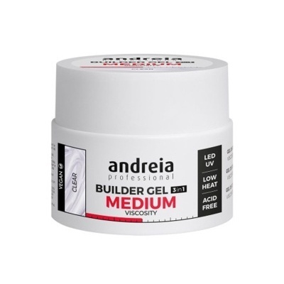 Frasco branco de gel construtor para unhas com texto e etiquetas