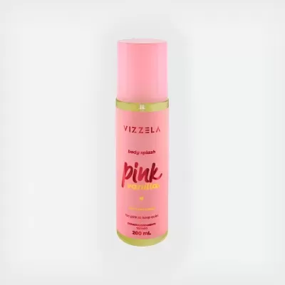 Frasco de body splash rosa VIZZELA Pink Vanilla 200 mL