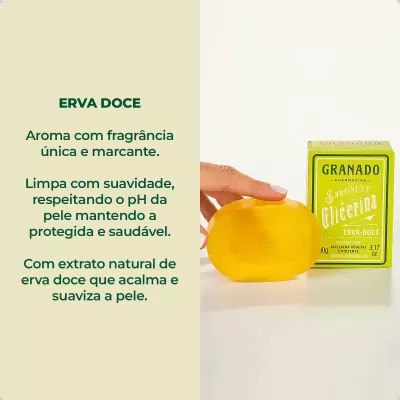 Sabonete&#x20;Barra&#x20;Glicerina&#x20;Granado&#x20;Erva&#x20;Doce&#x20;90g&#x20;&#x2705;PRONTA&#x20;ENTREGA