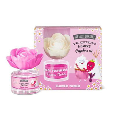 Difusor de aroma com flor em vidro e embalagem rosa decorada