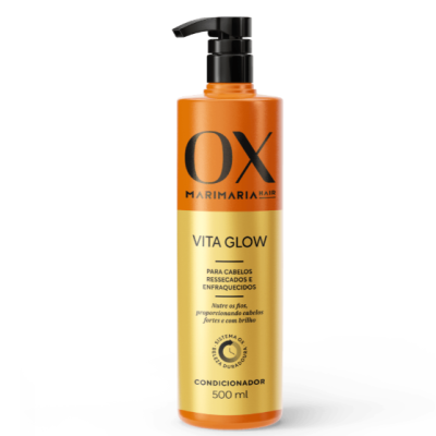 Condicionador OX Marimaria Hair Vita Glow para cabelos ressecados e enfraquecidos 500 ml