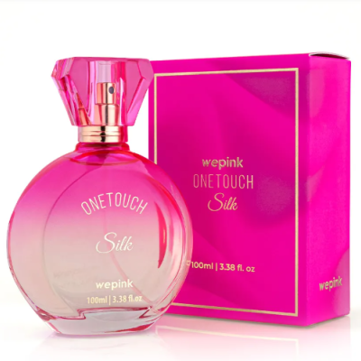 Frasco e caixa de perfume rosa ONETOUCH Silk