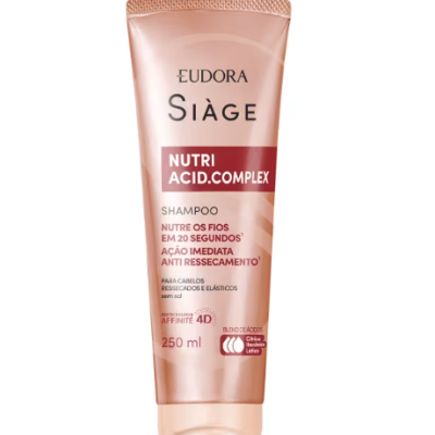 Tubo de champô Eudora Siàge Nutri Acid.Complex 250 ml rosa metálico