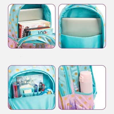 Kit&#x20;Mochila&#x20;Infantil&#x20;Cora&#x00E7;&#x00E3;o&#x20;Dourado&#x20;Azul&#x20;com&#x20;Lancheira&#x20;e&#x20;Estojo