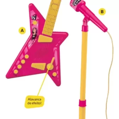 Microfone&#x20;e&#x20;Guitarra&#x20;Musical&#x20;Dos&#x20;Rosa&#x20;-&#x20;&#x20;Rosa&#x20;&#x2F;&#x20;Emilly&#x20;Vicky
