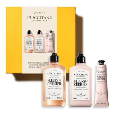Conjunto de produtos corporais LOCCITANE EN PROVENCE com embalagem amarela
