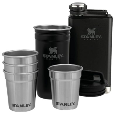 Stanley&#x20;Adventure&#x20;Pre-Party&#x20;&#x2013;&#x20;Set&#x20;de&#x20;Frasco&#x20;&#x2B;&#x20;Copos&#x20;de&#x20;Chupito&#x20;em&#x20;A&#x00E7;o&#x20;Inoxid&#x00E1;vel&#x2705;PRONTA&#x20;ENTREGA