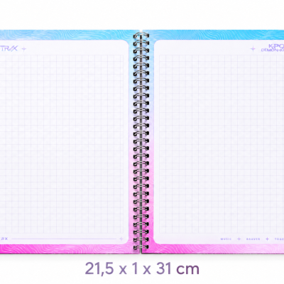 Caderno&#x20;K-POP&#x20;Demon&#x20;Hunters&#x20;Oficial&#x20;&#x2013;&#x20;80&#x20;Folhas,&#x20;Quadriculado&#x20;4&#x20;x&#x20;4&#x20;mm,&#x20;Capa&#x20;Dura&#x20;e&#x20;Espiral&#x20;&#x2705;PRONTA&#x20;ENTREGA