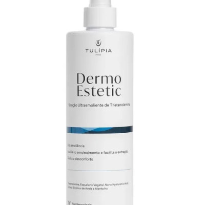Frasco branco de plástico com spray Dermo Estetic Tulípia Pro