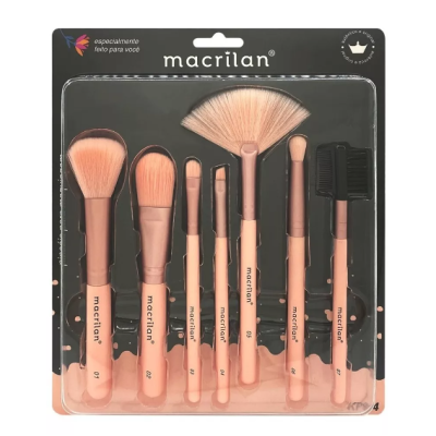 Conjunto de pincéis de maquilhagem Macrilan em embalagem preta