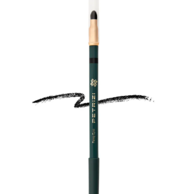 Lápis de olhos PETRIZI verde escuro com tampa transparente e traço preto