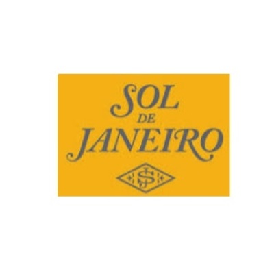 Logo da marca SOL DE JANEIRO em fundo amarelo
