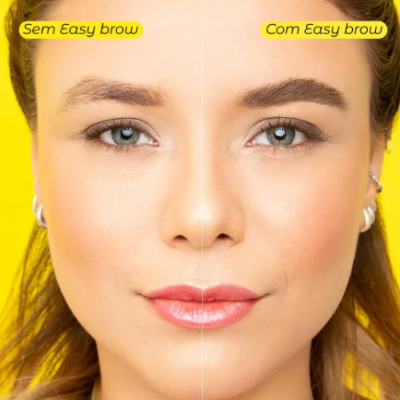 Imagem antes e depois do uso do Easy brow em sobrancelhas femininas