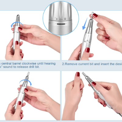 Kit&#x20;Profissional&#x20;para&#x20;Unhas&#x20;Broca&#x20;com&#x20;8&#x20;cabe&#x00E7;as&#x20;&#x2B;&#x20;Limas