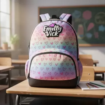 Mochila&#x20;Escolar&#x20;Emilly&#x20;Vick&#x20;Love&#x20;Cora&#x00E7;&#x00E3;o&#x20;Rosa&#x20;18L&#x2705;PRONTA&#x20;ENTREGA