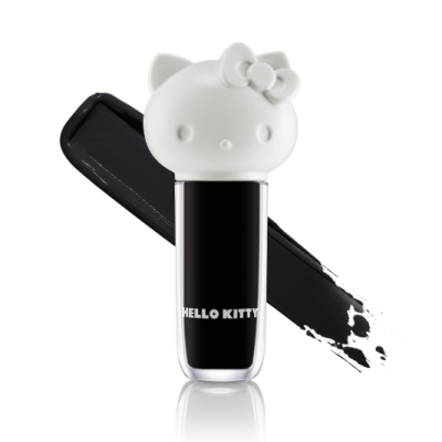 Verniz preto para unhas com tampa em forma de Hello Kitty
