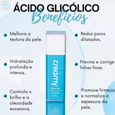 Creamy&#x20;&#x00C1;cido&#x20;Glic&#x00F3;lico&#x20;AHA&#x20;10&#x25;&#x20;Anti-idade&#x20;Renovador&#x20;Facial&#x2705;PRONTA&#x20;ENTREGA