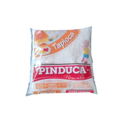 Pacote de tapioca Pinduca Alimentos 500 g branco, laranja e vermelho