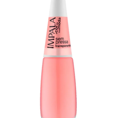 Frasco de verniz de unhas cor-de-rosa transparente Impala com tampa branca