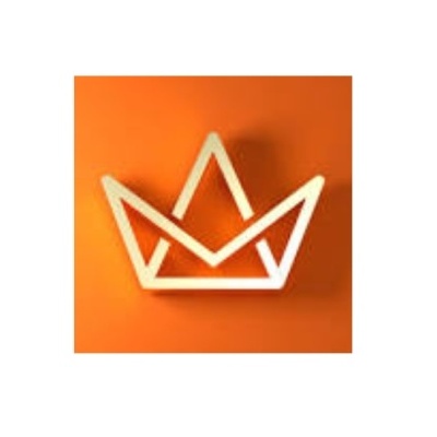 Coroa geométrica clara em fundo laranja