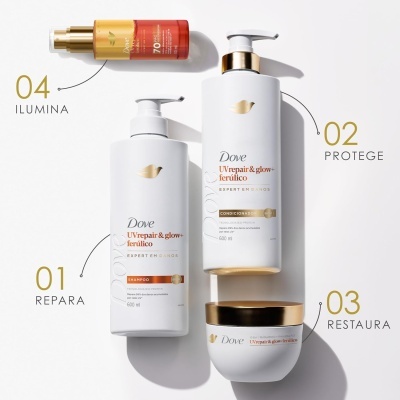 Dove&#x20;&#x00D3;leo&#x20;e&#x20;S&#x00E9;rum&#x20;Bif&#x00E1;sico&#x20;UV&#x20;Repair&#x20;&amp;&#x20;Glow&#x20;&#x2B;&#x20;Fer&#x00FA;lico&#x20;110ml