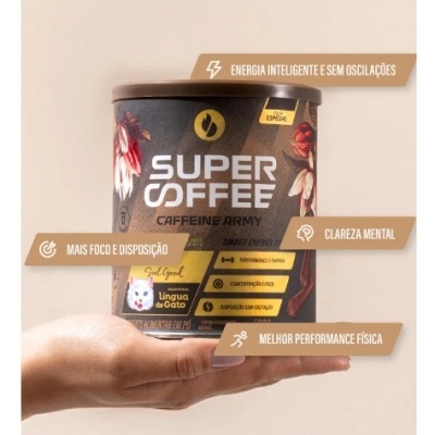 SuperCoffee&#x20;L&#x00ED;ngua&#x20;de&#x20;Gato&#x20;380g&#x20;&#x2B;&#x20;220g&#x20;Caffeine&#x20;Army&#x20;&#x2B;&#x20;Mini&#x20;Mixer