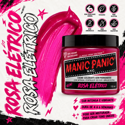 Manic&#x20;Panic&#x20;Electric&#x20;Tiger&#x20;Lily&#x20;&#x2013;&#x20;Tinta&#x20;de&#x20;Cabelo&#x20;Rosa&#x20;118&#x20;ml