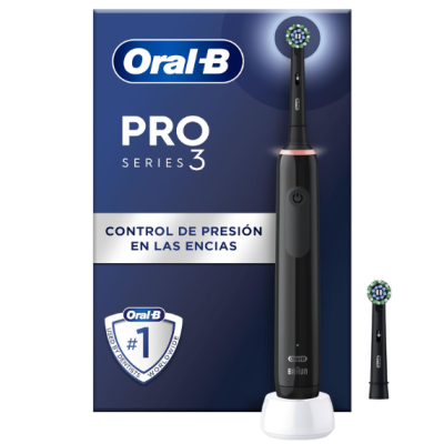 Escova de dentes elétrica Oral-B Pro Series 3 preta com embalagem azul