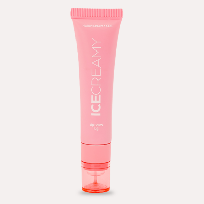 Frasco rosa de batom labial ICE CREAMY da MARIMARIAMAKEUP