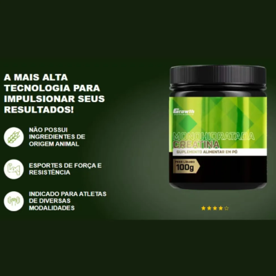 Creatina&#x20;Monohidratada&#x20;Growth&#x20;Supplements&#x20;250g&#x20;Sem&#x20;sabor