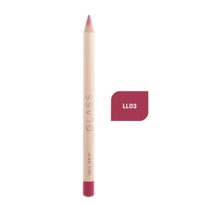 Lápis de lábios rosa com corpo creme e texto G L A S S