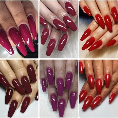 6&#x20;Vernizes&#x20;em&#x20;Gel&#x20;S&#x00E9;rie&#x20;Vermelho&#x20;e&#x20;Roxo&#x20;Cores&#x20;Quente