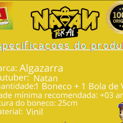 Boneco&#x20;Kit&#x20;Natan&#x20;Por&#x20;A&#x00ED;&#x20;Articulado&#x20;25cm&#x20;&#x2B;&#x20;Bola