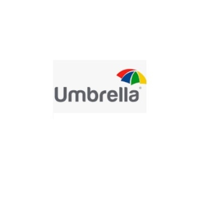Logotipo da Umbrella com guarda-chuva colorido