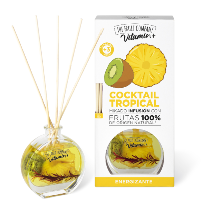 Difusor de fragrância Tropical com embalagem e frasco de vidro