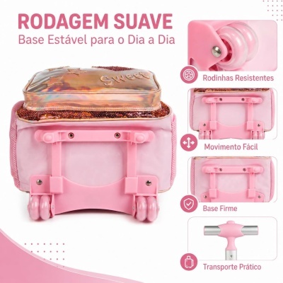 Kit&#x20;Mochila&#x20;de&#x20;Rodinhas&#x20;Infantil&#x20;&#x2B;&#x20;Lancheira&#x20;&#x2B;&#x20;Estojo&#x20;-&#x20;Estilo&#x20;Princesa&#x20;com&#x20;Lantejoulas