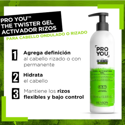 Garrafa de gel ativador de caracóis PRO YOU The Twister com descrição das funções